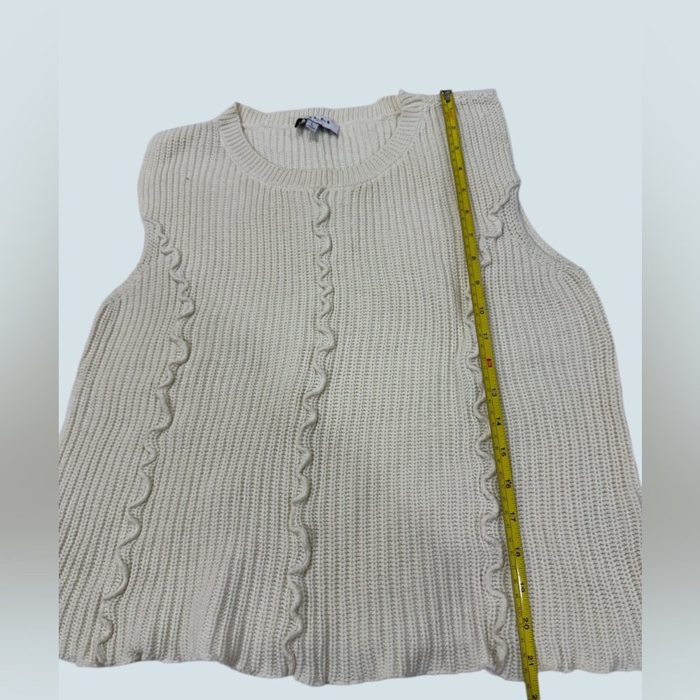 Sleeveless Knit Sweater with Ruffle Detail - LG - Picture 1 of 5